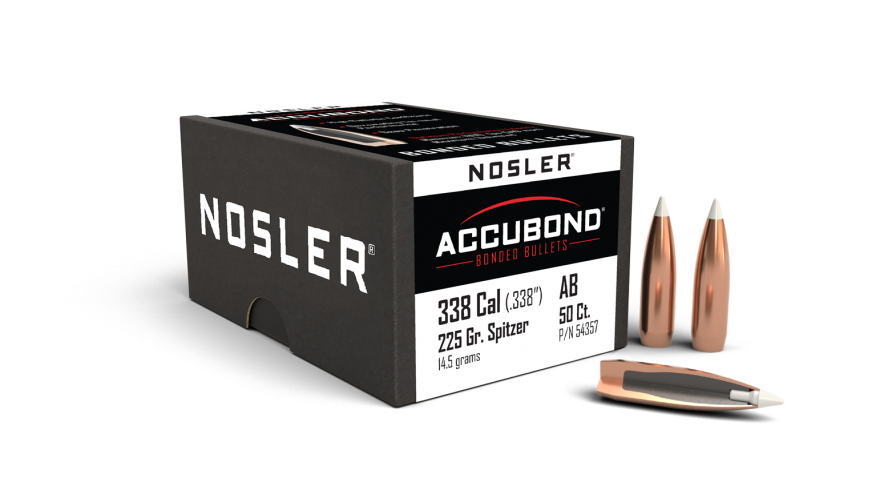 Nosler .338 Diameter 225 Grain Polymer Tip AccuBond 50 Count Bullets