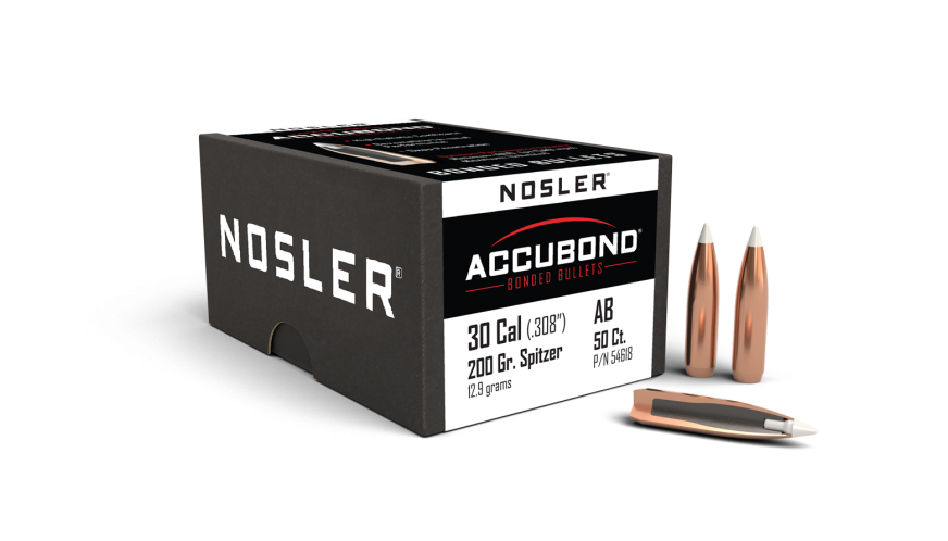 Nosler .308 Diameter 200 Grain Polymer Tip AccuBond 50 Count Bullets
