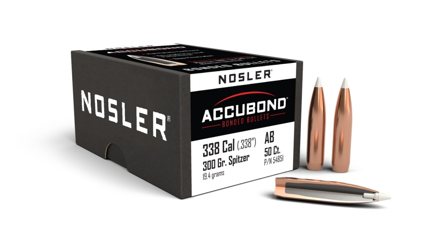 Nosler .338 Diameter 300 Grain Polymer Tip AccuBond 50 Count Bullets