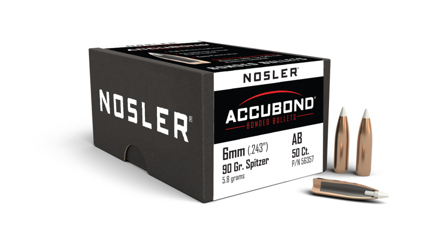 Nosler .243 Diameter 90 Grain Polymer Tip AccuBond 50 Count Bullets