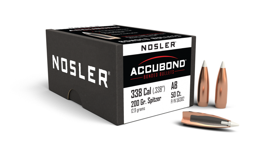Nosler .338 Diameter 200 Grain Polymer Tip AccuBond 50 Count Bullets