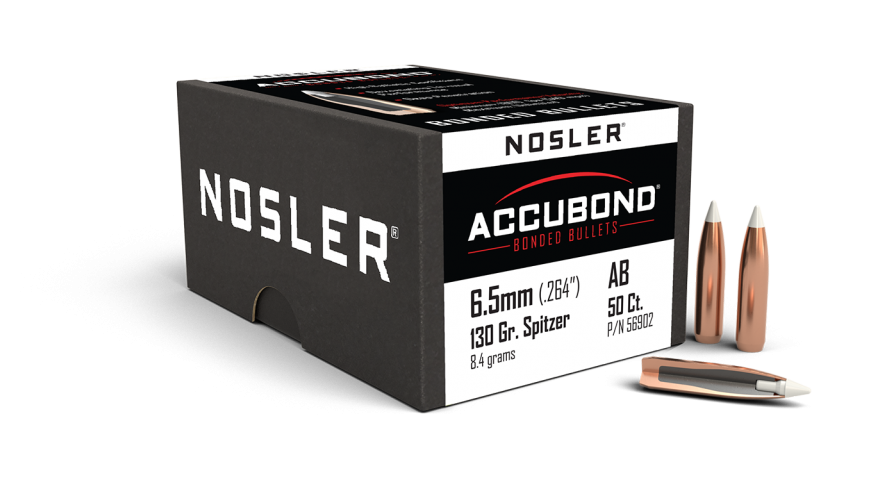 Nosler .264 Diameter 130 Grain Polymer Tip AccuBond 50 Count Bullets