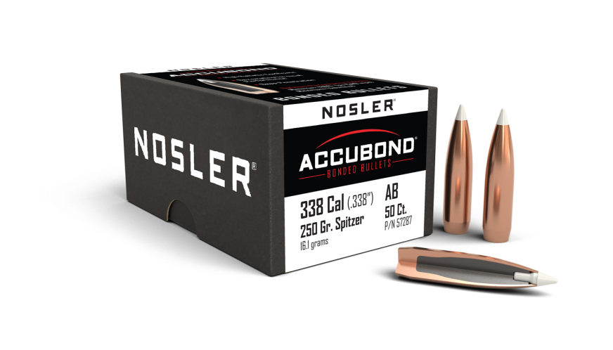Nosler .338 Diameter 250 Grain Polymer Tip AccuBond 50 Count Bullets