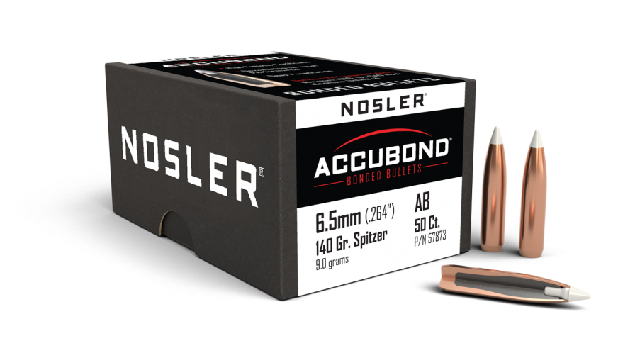 Nosler .264 Diameter 140 Grain Polymer Tip AccuBond 50 Count Bullets