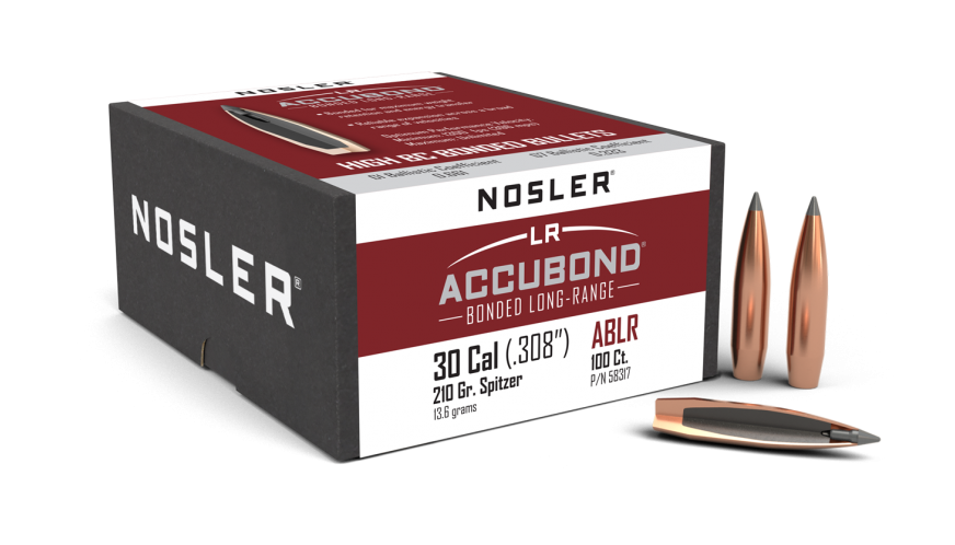 Nosler .308 Diameter 210 Grain Polymer Tip AccuBond Long Range 100 Count Bullets