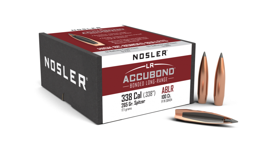 Nosler .338 Diameter 265 Grain Polymer Tip AccuBond Long Range 100 Count Bullets