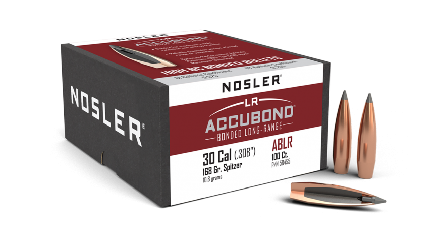 Nosler .308 Diameter 168 Grain Polymer Tip AccuBond Long Range 100 Count Bullets