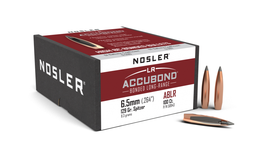 Nosler .264 Diameter 129 Grain Polymer Tip AccuBond Long Range 100 Count Bullets