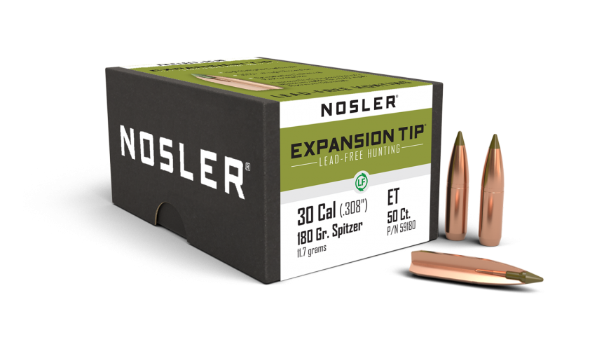 Nosler .308 Diameter 180 Grain Polymer Tip E-Tip 50 Count Bullets
