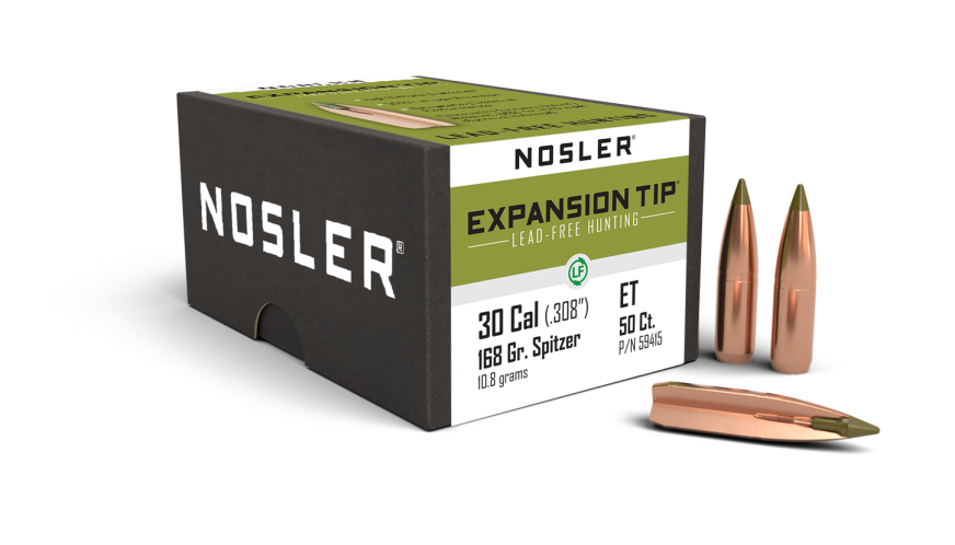 Nosler .308 Diameter 168 Grain Polymer Tip E-Tip 50 Count Bullets