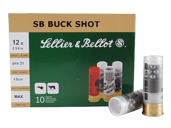 Sellier & Bellot Ammunition 12 Gauge 2-3/4" #4 1 1/8 oz Buckshot 10 Count