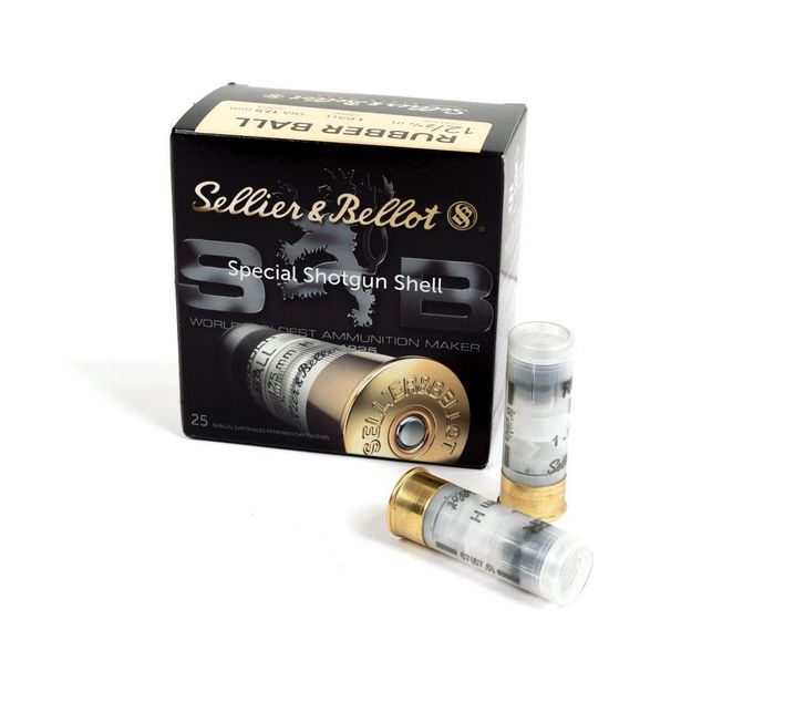 Sellier & Bellot Ammunition 12 Gauge 2-3/4" 17.5 mm 2 11/16 oz Rubber Ball 25 Count