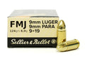 Sellier & Bellot Ammunition 9mm Luger 124 Grain Full Metal Jacket 50 Count