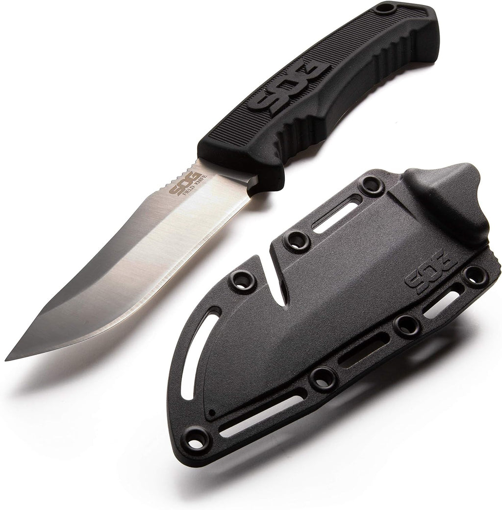 SOG Field Knife Fixed Blade 4" Clip Point Plain Edge
