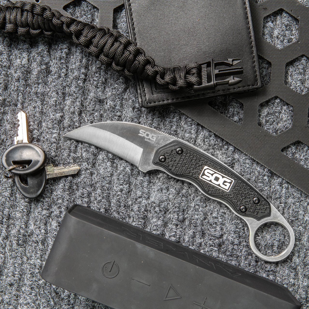 SOG Gambit Fixed Blade 2.58" Sheepsfoot Plain Edge