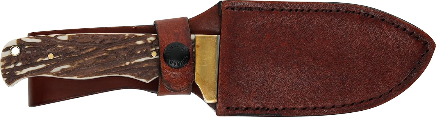 Uncle Henry Elk Hunter Fixed Blade Knife 4.3" Drop Point Plain Edge