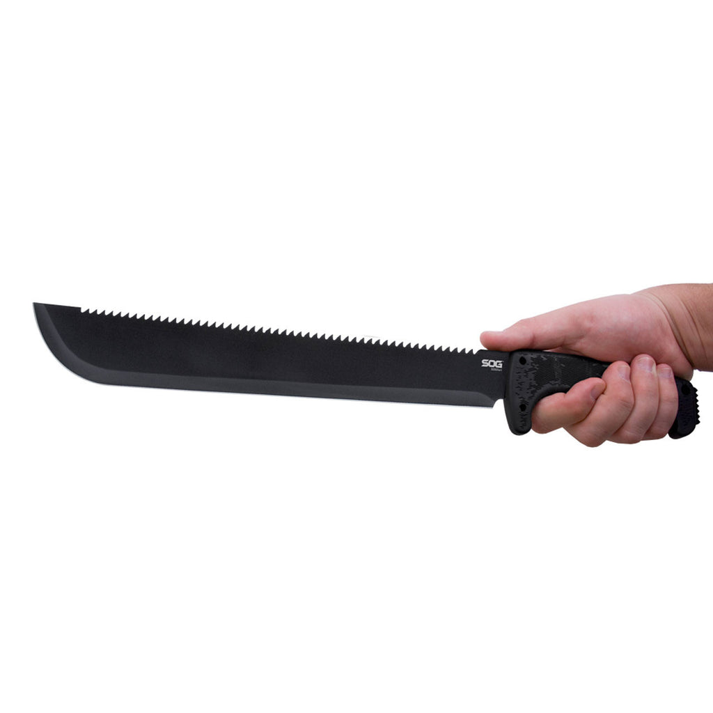 SOG SOGFari Machete 13" Drop Point Plain Edge with Serrated Spine