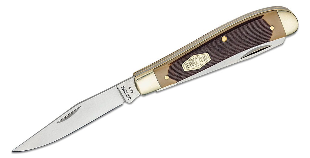 Old Timer Gunstock Trapper 2 Blade Folding Knife 3" Clip, Spey Point