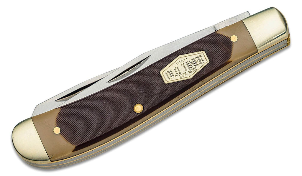 Old Timer Gunstock Trapper 2 Blade Folding Knife 3" Clip, Spey Point
