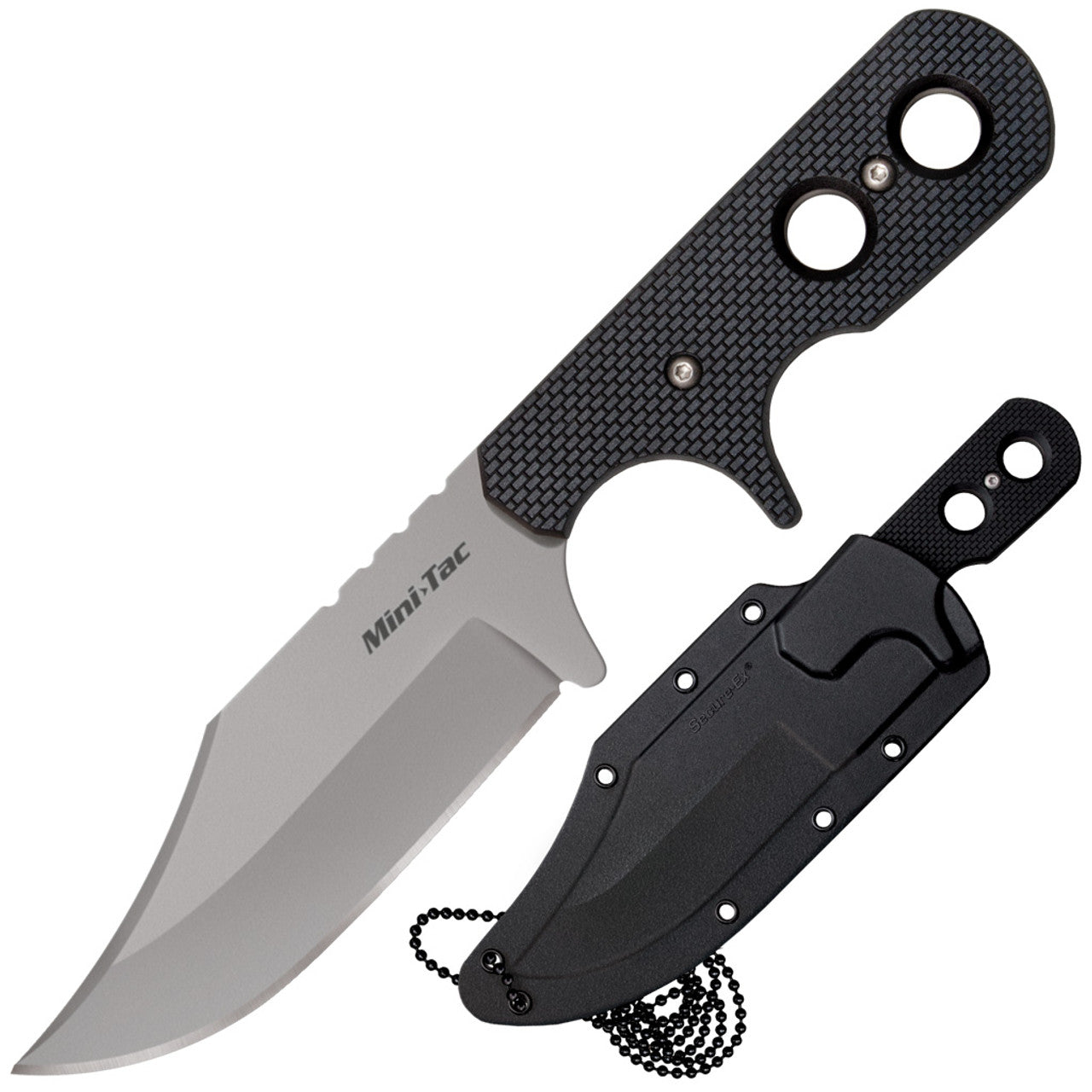 Cold Steel Mini Tac Bowie Fixed Blade Knife 3.625" Clip Point Plain Edge