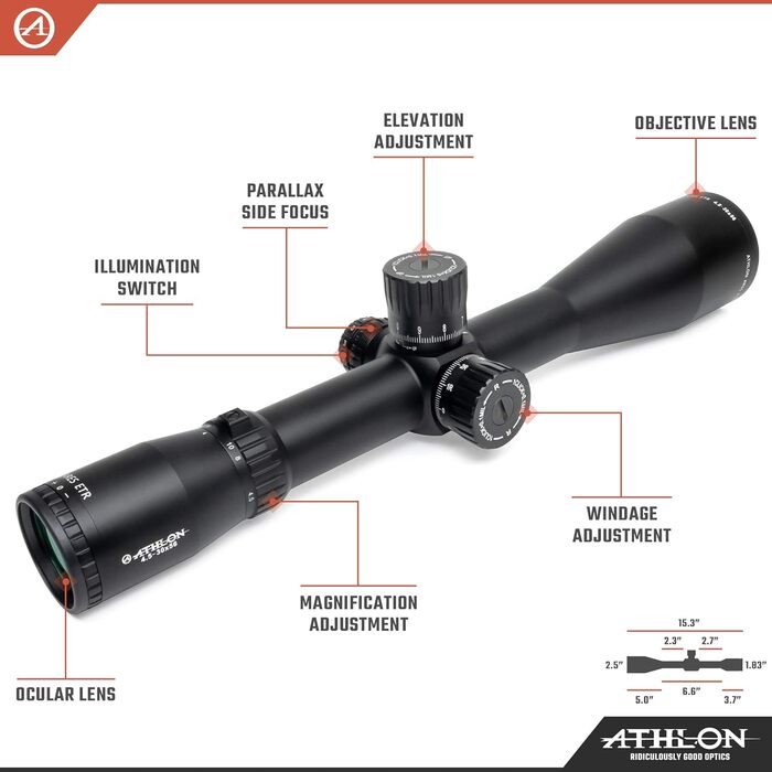 Athlon Optics Ares ETR Rifle Scope First Focal Plane 4.5-30x56mm Illuminated APRS1 MIL Reticle Black
