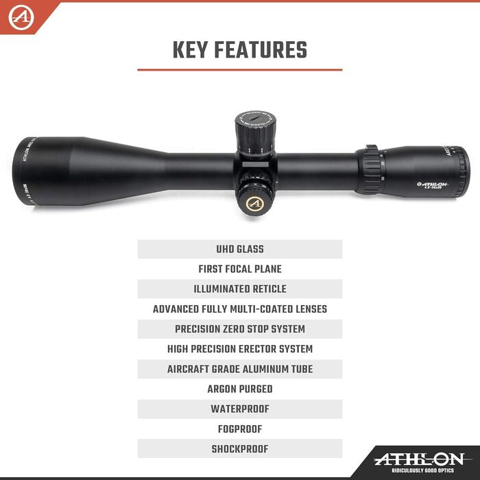 Athlon Optics Ares ETR Rifle Scope First Focal Plane 4.5-30x56mm Illuminated APRS6 MIL Reticle Black