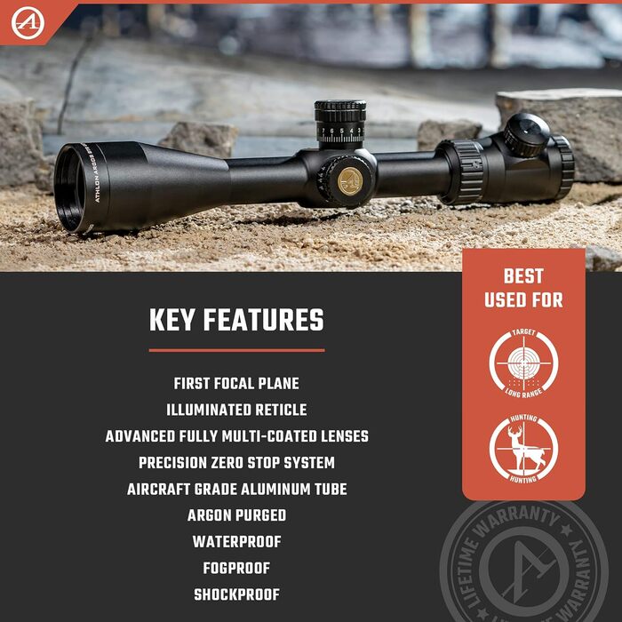 Athlon Optics Argos BTR Gen 2 Rifle Scope First Focal Plane 6-24x50mm Illuminated APLR2 MOA Reticle Black