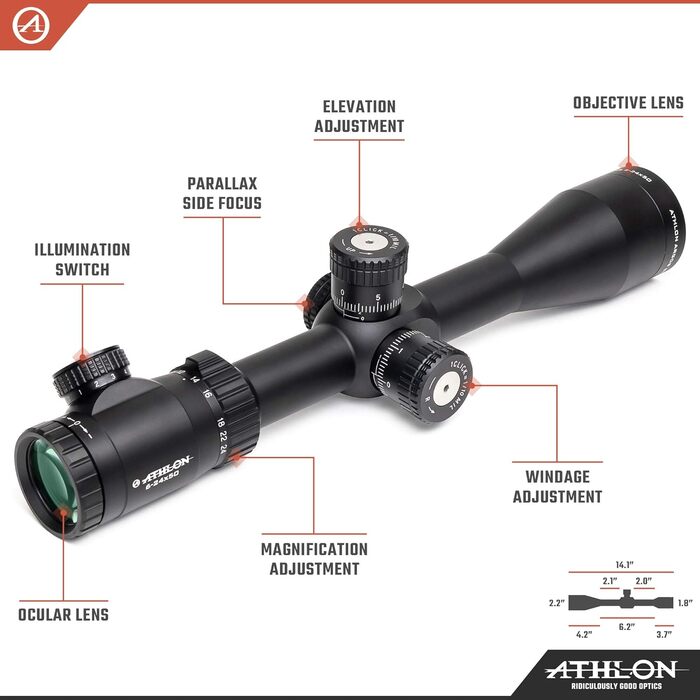 Athlon Optics Argos BTR Gen 2 Rifle Scope First Focal Plane 6-24x50mm Illuminated APLR2 MIL Reticle Black