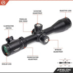 Athlon Optics Argos BTR Gen 2 Rifle Scope First Focal Plane 6-24x50mm Illuminated APLR2 MIL Reticle Black