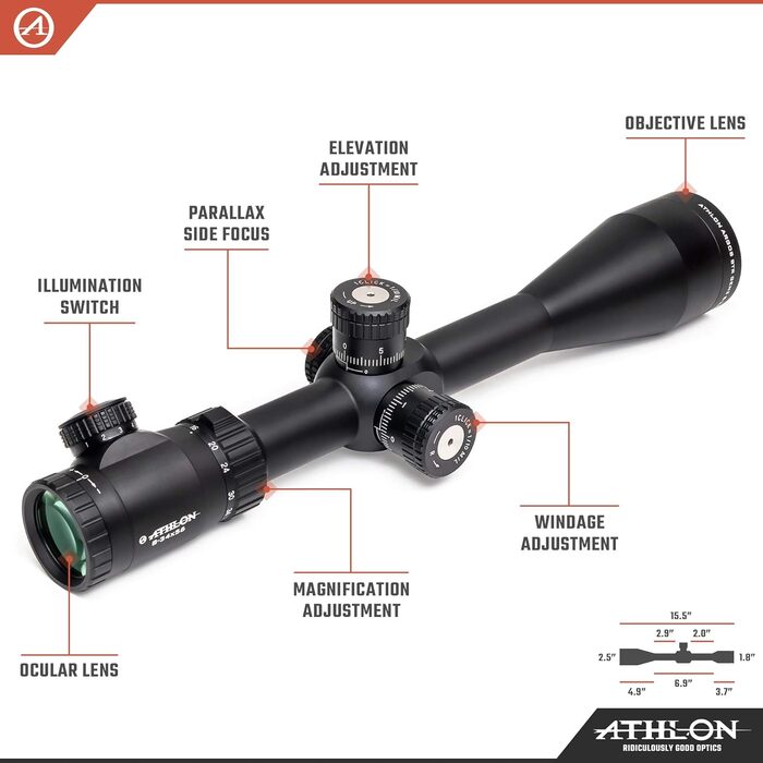 Athlon Optics Argos BTR Gen 2 Rifle Scope First Focal Plane 8-34x56mm Illuminated APMR MIL Reticle Black