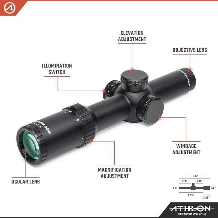 Athlon Optics Argos BTR Gen 2 Rifle Scope 10-40x56mm Illuminated ATSR5 BDC Reticle Black