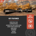 Athlon Optics Argos HMR Rifle Scope 4-20x50mm Illuminated BDC 600A Reticle Black