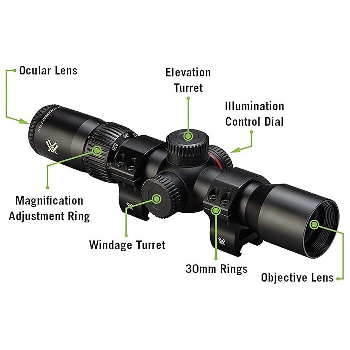 Vortex Optics Crossfire II Crossbow Scope 2-7x32mm Illuminated XBR-2 Reticle Black
