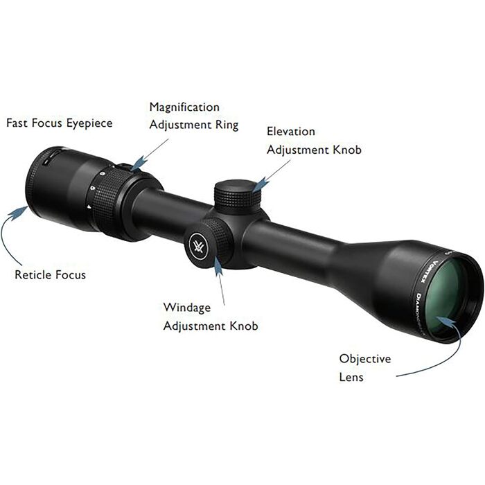 Vortex Optics Diamondback Rimfire Rifle Scope 2-7x35mm V-Plex Reticle Matte Black
