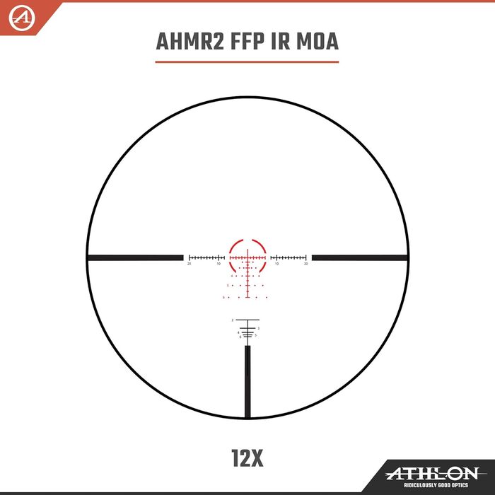 Athlon Optics Helos BTR Gen 2 Rifle Scope First Focal Plane 2-12x42mm Illuminated AHMR2 MOA Reticle Black