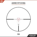 Athlon Optics Helos BTR Gen 2 Rifle Scope First Focal Plane 2-12x42mm Illuminated AHMR2 MOA Reticle Black