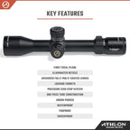 Athlon Optics Helos BTR Gen 2 Rifle Scope First Focal Plane 2-12x42mm Illuminated AHMR2 MIL Reticle Black