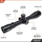 Athlon Optics Midas HMR Rifle Scope First Focal Plane 2.5-15x50mm Illuminated BDC 600A Reticle Black