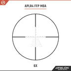 Athlon Optics Midas TAC Rifle Scope First Focal Plane 6-24x50mm APLR4 MOA Reticle Black
