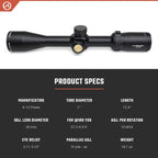 Athlon Optics Neos Rifle Scope 4-12x40mm BDC 22 Rimfire Reticle Black