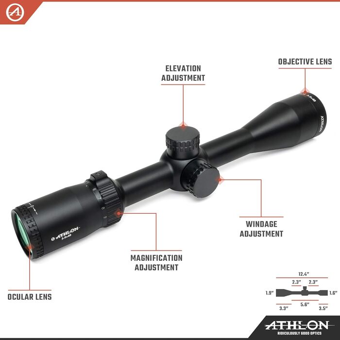Athlon Optics Neos Rifle Scope 3-9x40mm Centre X Reticle Black
