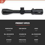 Athlon Optics Neos Rifle Scope 3-9x40mm BDC 22 Rimfire Reticle Black