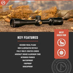 Athlon Optics Neos Rifle Scope 4-12x40mm Centre X Reticle Black