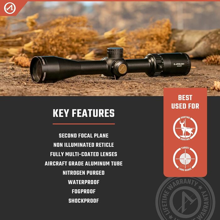 Athlon Optics Neos Rifle Scope 4-12x40mm Centre X Reticle Black