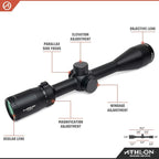 Athlon Optics Neos Rifle Scope 6-18x44mm Centre X Reticle Black