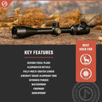 Athlon Optics Neos Rifle Scope 6-18x44mm Illuminated BDC 500 Reticle Black