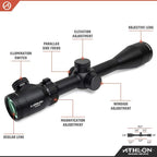 Athlon Optics Neos Rifle Scope 6-18x44mm Illuminated BDC 500 Reticle Black