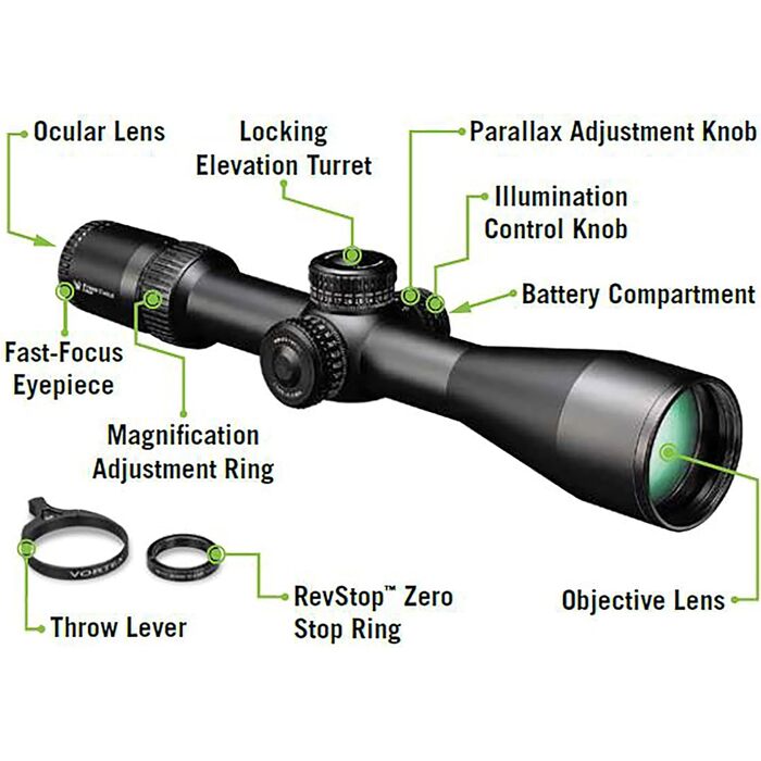 Vortex Optics Strike Eagle Rifle Scope First Focal Plane 3-18x44mm Illuminated EBR-7 MOA Reticle Black
