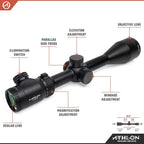 Athlon Optics Talos Rifle Scope 6-24x50mm Illuminated ATMR1 MIL Reticle Black