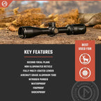 Athlon Optics Talos Rifle Scope 3-12x40mm Mil-Dot Reticle Black